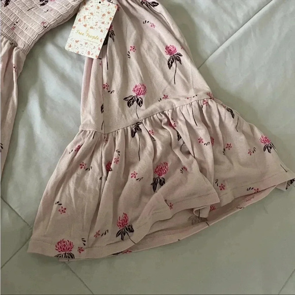 Free People pink floral off the shoulder tunic - Picture 8 of 9